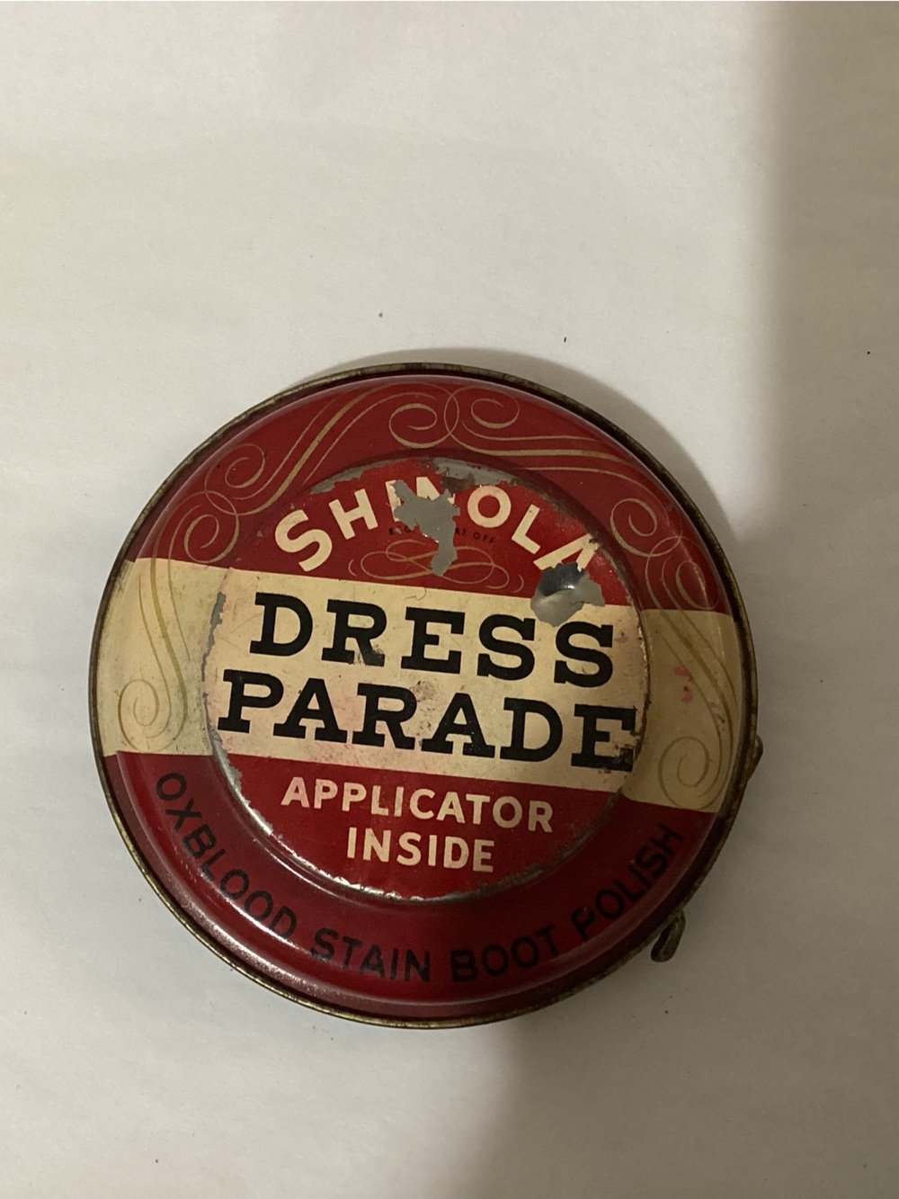 Vtg. WWII Shinola Shoe Polish Oxblood stain boot polish.  RARE Collectable!